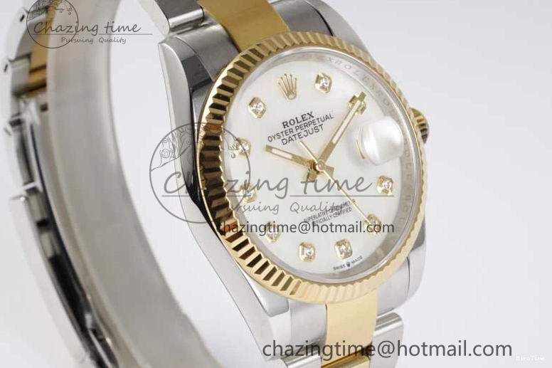 MiroTime 1231 DateJust 36mm SS YG DIWF 1:1 Best Edition 904L Steel White MOP Diamonds Dial on Oyster Bracelet SA Packable 2316